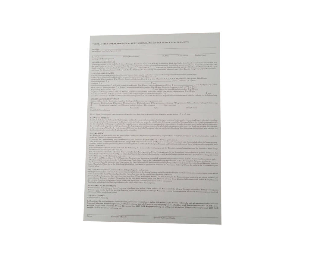 Declaración de consentimiento de PMU, bloc de 100 hojas